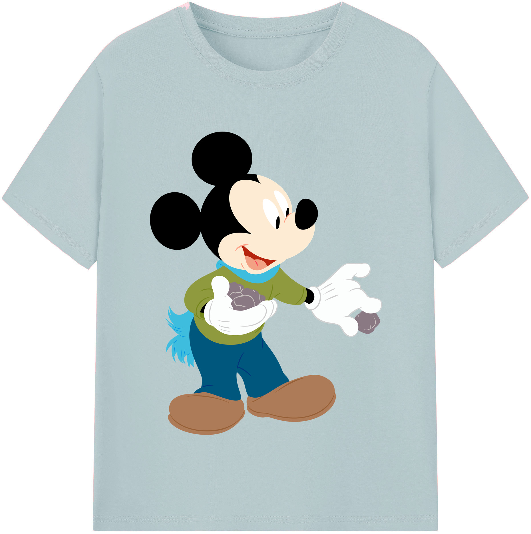（画像用） ミッキーマウス Mickey Mouse 綿100％半袖Tシャツ（フロントプリント）